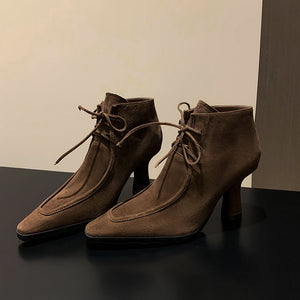 LeatherLux Chic Square Toe Winter Boots