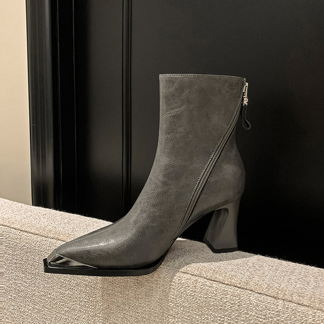 Luxury Leather Pointed Toe Tall Boots