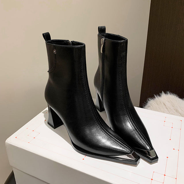 AlligatorLuxe Chic Zipper High Heel Boots