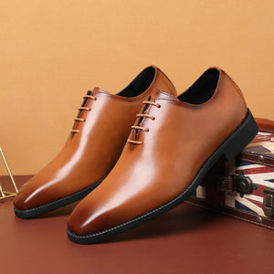 Embossed Elegance Pointed Toe Stylish Oxford Dress Shoes