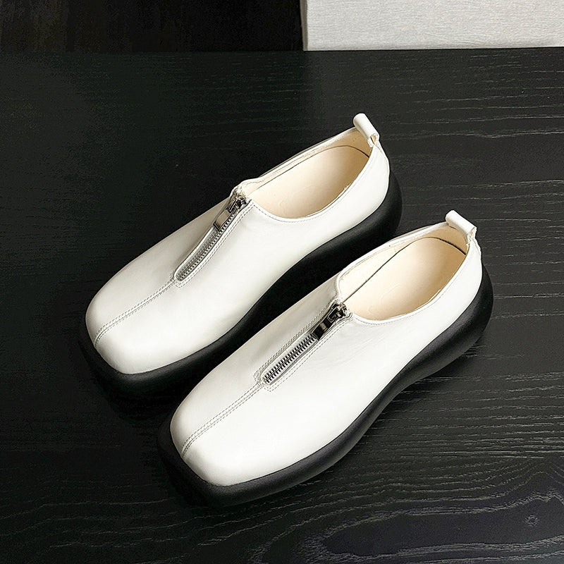 ChicLux Round Toe Zip Dress Shoes