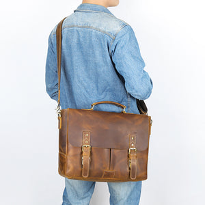 LuxeLeather Laptop Messenger Bag