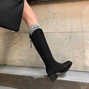 Luxury Leather Pointed Toe Tall Boots