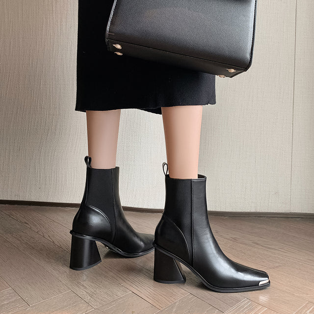 Elegant Luxe Chic Slip On High Heel Boots