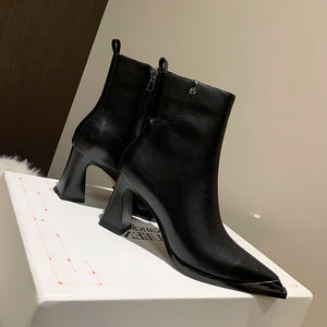 AlligatorLuxe Chic Zipper High Heel Boots