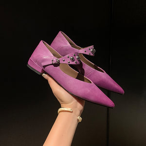 Chic Mary Janes Pointed Toe Strap Shoes