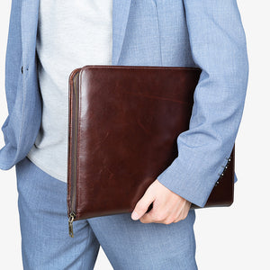 CowLuxe Stylish Leather Men's Ipad Bag