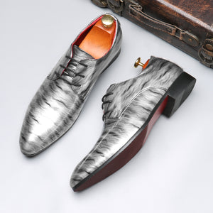 AlliLuxe Lace-Up Leather Derby Shoes