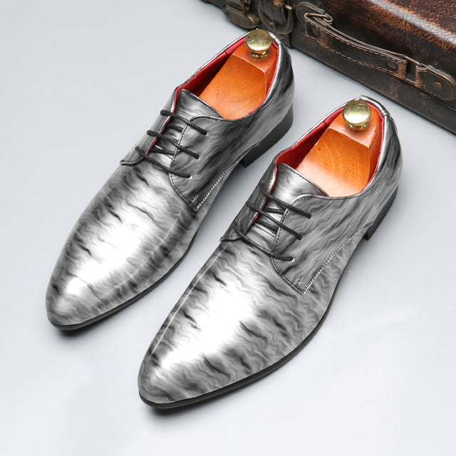 AlliLuxe Lace-Up Leather Derby Shoes