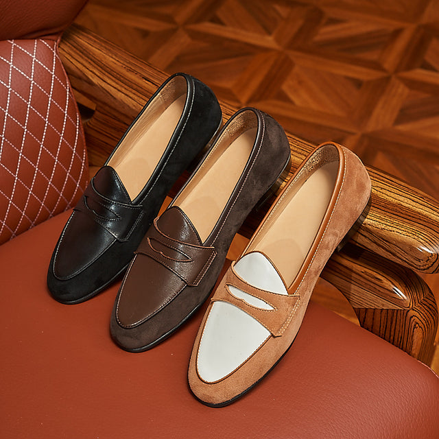 ModishLux Leather Chic Slip-Ons Loafers