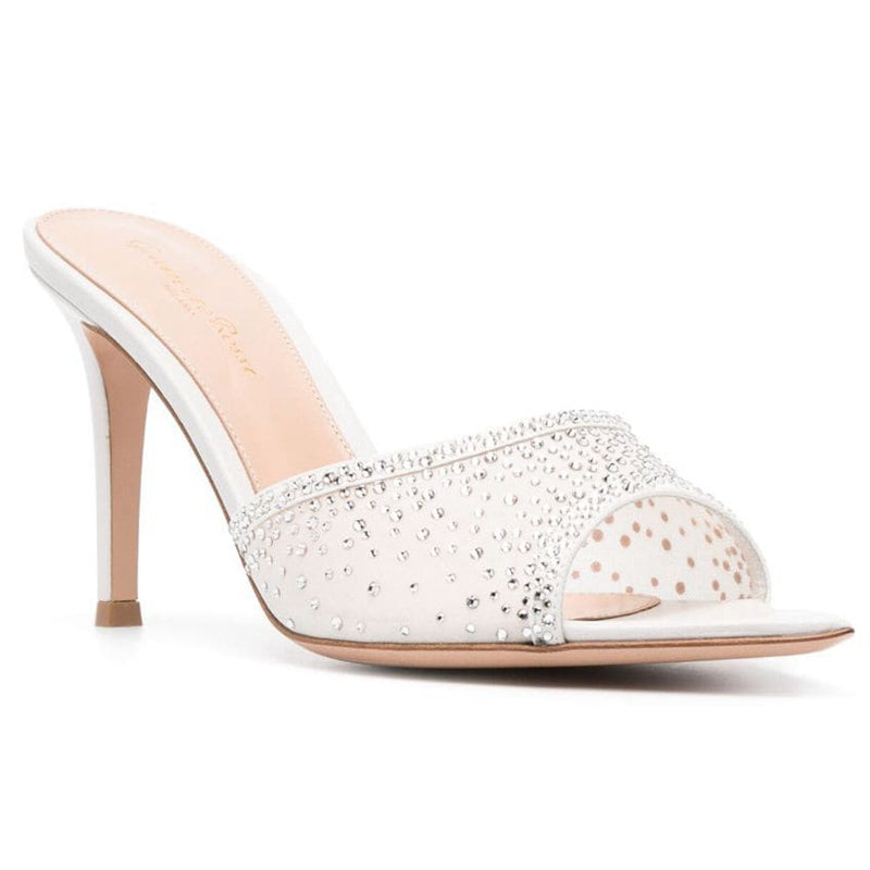 Crystal  Peep Toe French Sandals