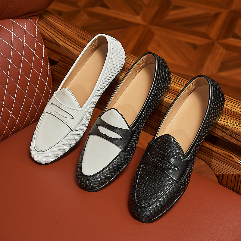 HazelLux Leather Slip-On Loafers