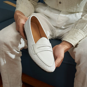 HazelLux Leather Slip-On Loafers