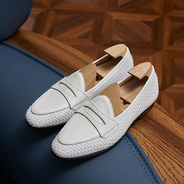 HazelLux Leather Slip-On Loafers