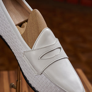 HazelLux Leather Slip-On Loafers