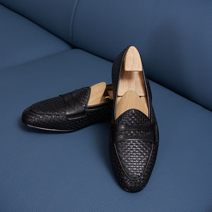 HazelLux Leather Slip-On Loafers