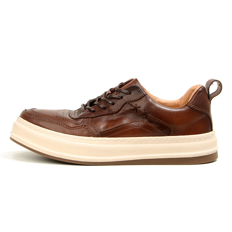 LaceLux Embossed Leather Casual Shoes