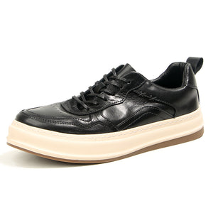 LaceLux Embossed Leather Casual Shoes