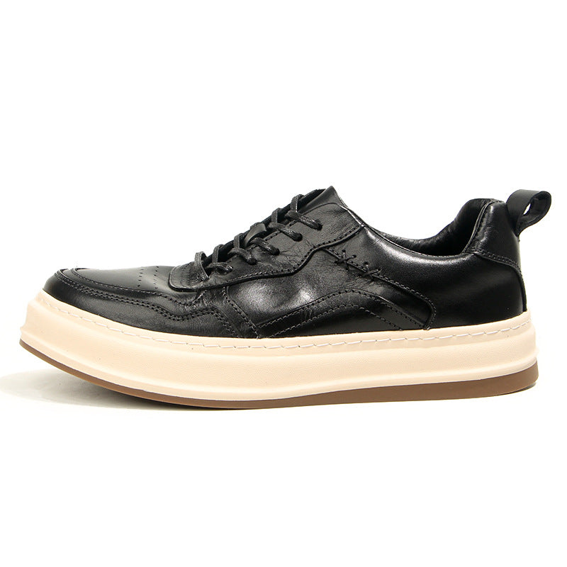 LaceLux Embossed Leather Casual Shoes