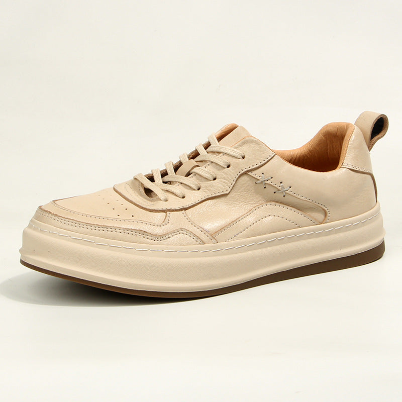 LaceLux Embossed Leather Casual Shoes