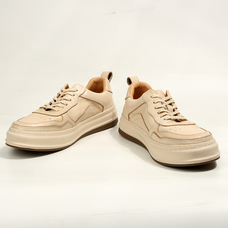 LaceLux Embossed Leather Casual Shoes