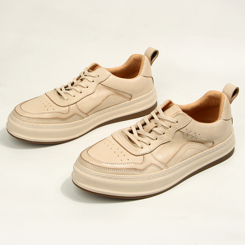 LaceLux Embossed Leather Casual Shoes