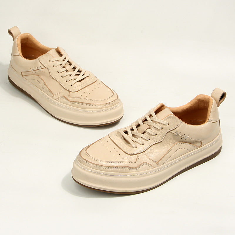 LaceLux Embossed Leather Casual Shoes