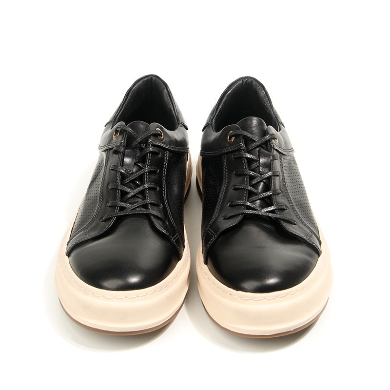 ChicLuxe Leather Lace-Up Casual Shoes