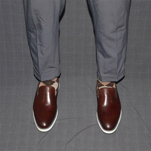 Luxe Leather Slip-on Brogue Dress Shoes