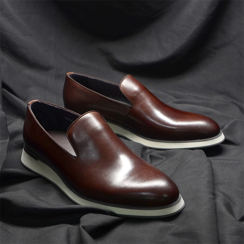 Luxe Leather Slip-on Brogue Dress Shoes