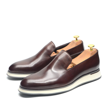 Luxe Leather Slip-on Brogue Dress Shoes