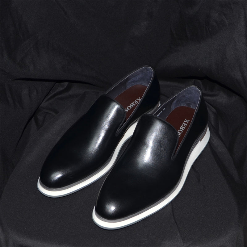 Luxe Leather Slip-on Brogue Dress Shoes