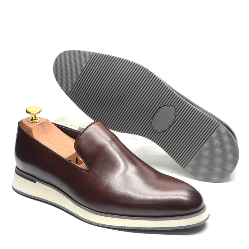 Luxe Leather Slip-on Brogue Dress Shoes