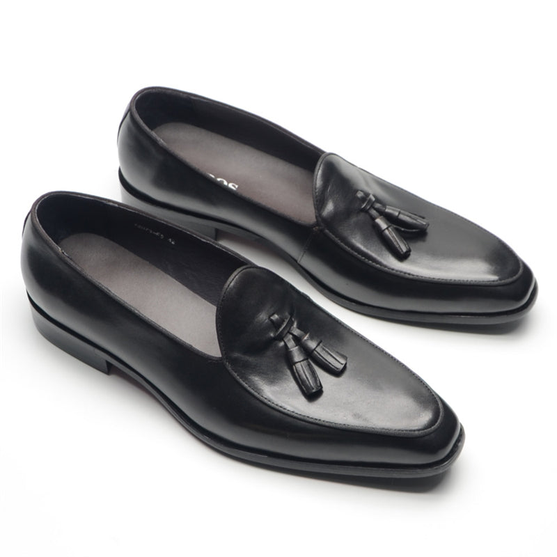 Graceful Slip-On Round Toe Leather Wedding Shoes