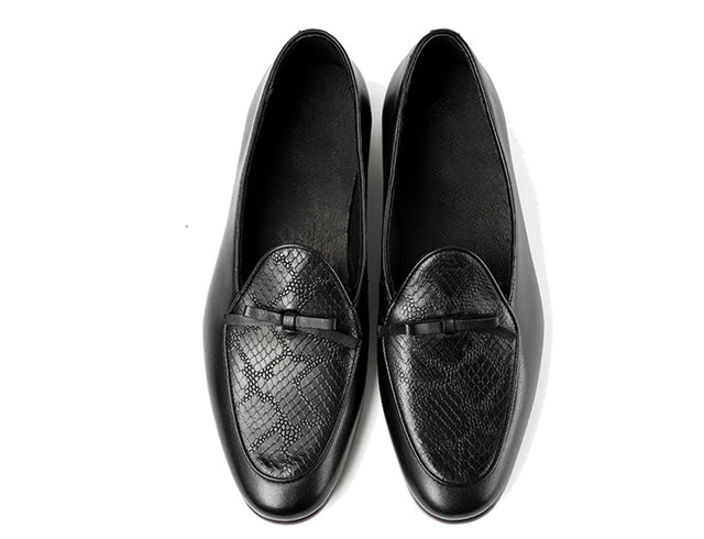 LuxeCroco Glossy Leather Round Oxford Dress Shoes