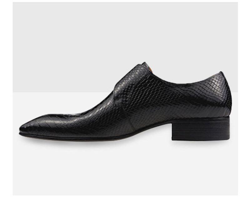 ChicLeather Embossed Monkstrap Dress Shoes