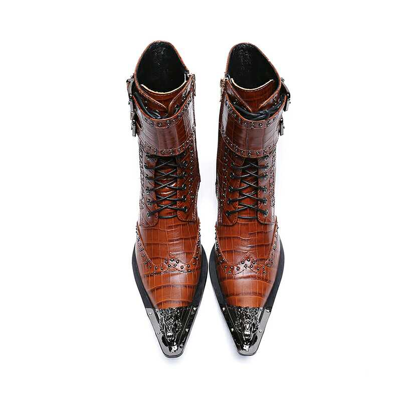 Elegant Pointed-Toe Men's Ankle Boots