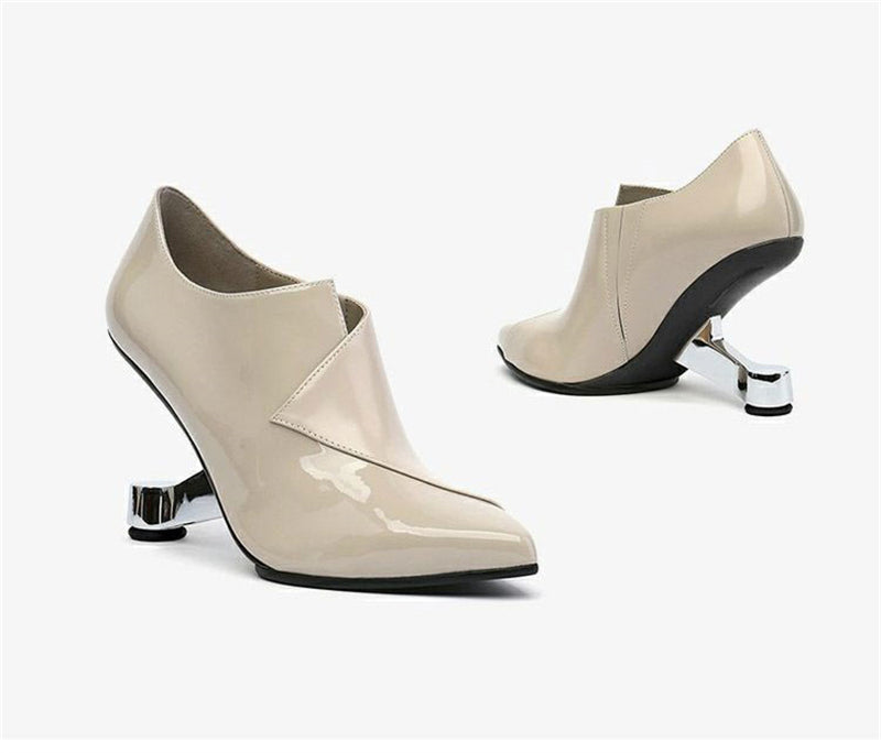 AlliLuxe Glossy Slip On Pumps