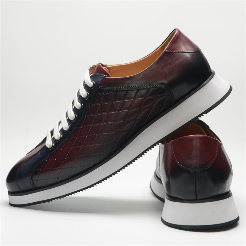 Elegant Cow Leather Lace-Up Business Sneakers