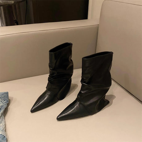 AlliLux Pointed Toe Alligator Cuban Heel Boots