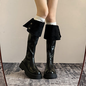 Exotic Serpent Chic Knee-High Boots