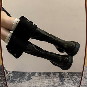 Exotic Serpent Chic Knee-High Boots