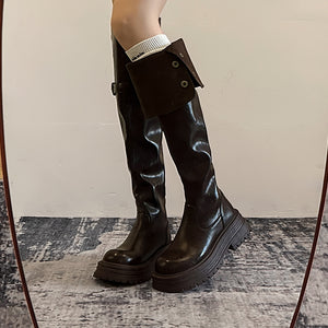 Exotic Serpent Chic Knee-High Boots