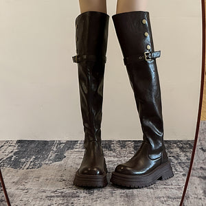 Exotic Serpent Chic Knee-High Boots