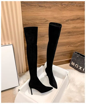 Exotic Serpent Chic Knee-High Boots