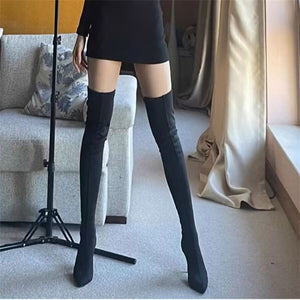 Exotic Serpent Chic Knee-High Boots