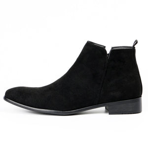 Chic Exotic Leather Slip Ankle Boots