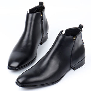 Chic Exotic Leather Slip Ankle Boots