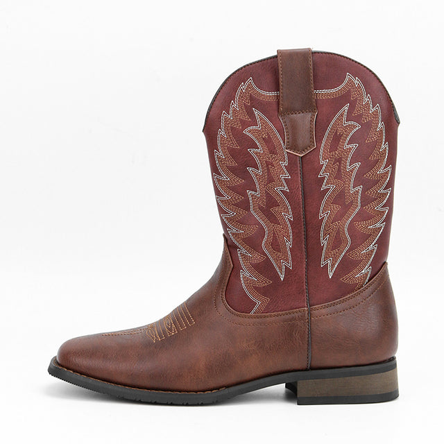 Embroidered Exotic Western Mid-Calf Cowboy Boots