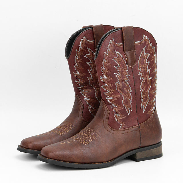 Embroidered Exotic Western Mid-Calf Cowboy Boots